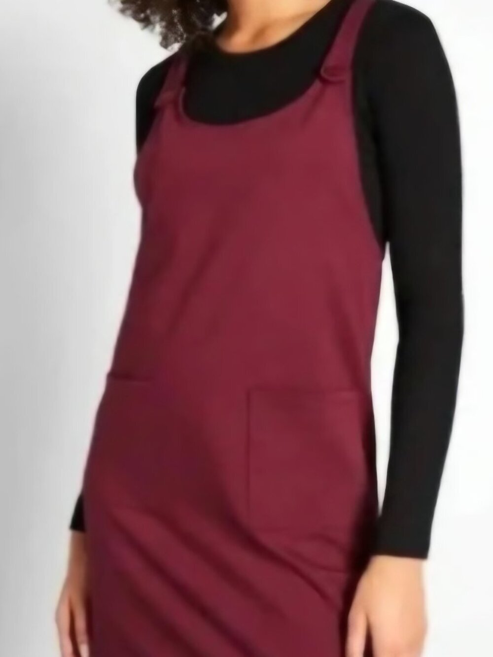 ModCloth burgundy Sleeveless pocket layer overall art to wear Teacher dress XL